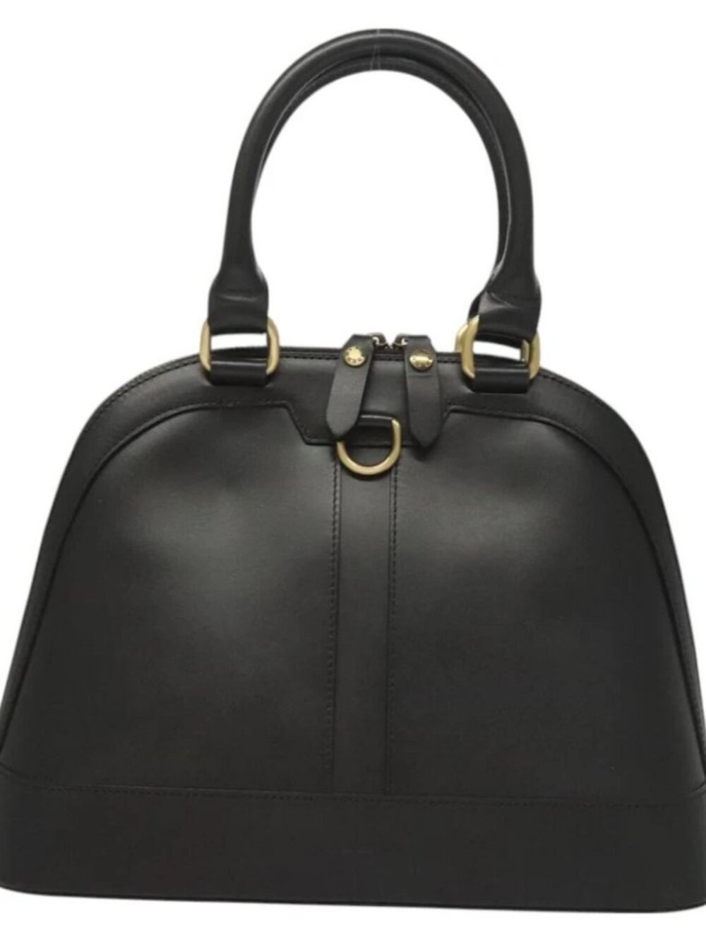 BURBERRY Hand Bag Leather Gold Black Auth - Picture 2 of 16